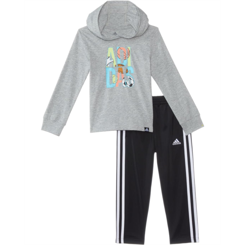 adidas Kids GFX Hood Heather Tee Pants Set (Toddler/Little Kids/Big Kids)