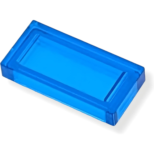 LEGO Building Accessories - 1x2 Trans-Dark Blue (Transparent Blue) Tiles - 100 Pieces per Package