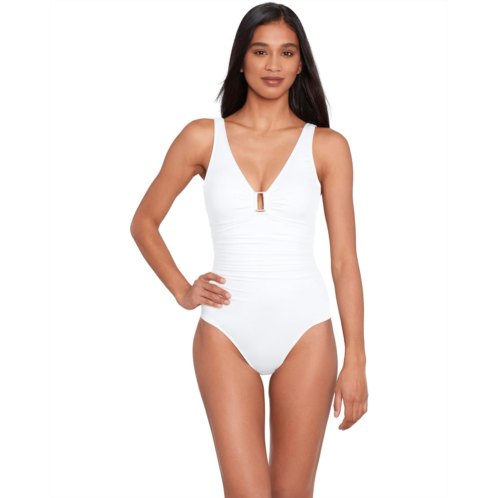 POLO RALPH LAUREN Beach Club Solids Ring Over the Shoulder One Piece