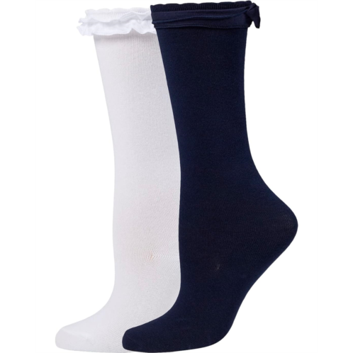 Jefferies Socks Ruffle Knee High Socks 2-Pair Pack (Toddler/Little Kid/Big Kid/Adult)