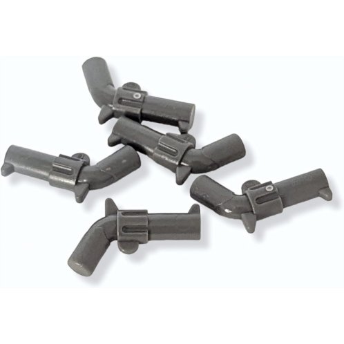 New 5 Lego Gray Hand Guns- Minifig Revolver Pistol Weapon- Indiana Jones/Police