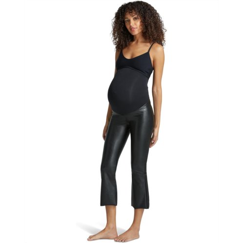 Womens Commando Faux Leather Mat Crop Flare