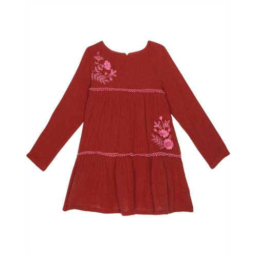 PEEK Embroidered Tiered Long Sleeve Dress (Toddler/Little Kids/Big Kids)