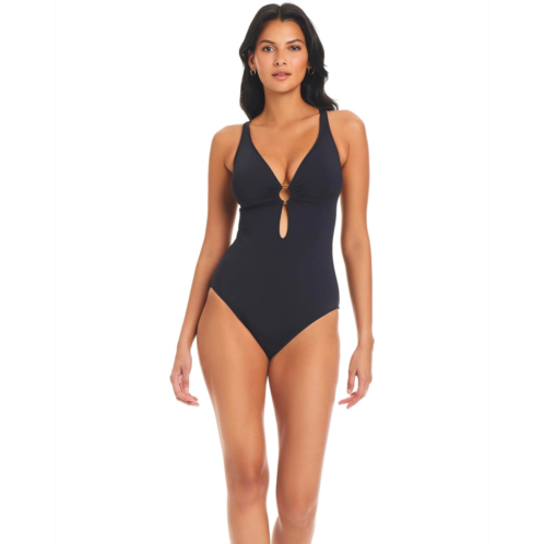 Womens Bleu Rod Beattie Ring Me Up Over-the-Shoulder Cross Back One-Piece