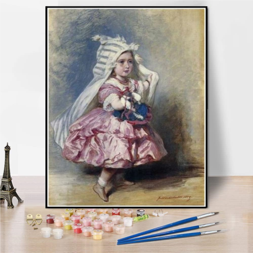 Hhydzq Paint by Numbers Kits for Adults and Kids Princess Beatrice Painting by Franz Xaver Winterhalter Arts Craft for Home Wall Decor