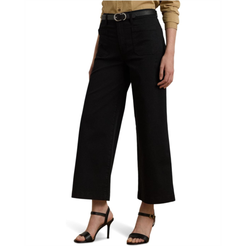 POLO RALPH LAUREN Womens Lauren Ralph Lauren Stretch Chino Wide-Leg Cropped Pants