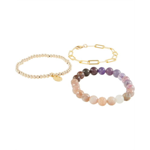 Dee Berkley Purple Ombre Gemstone Bracelet Stack