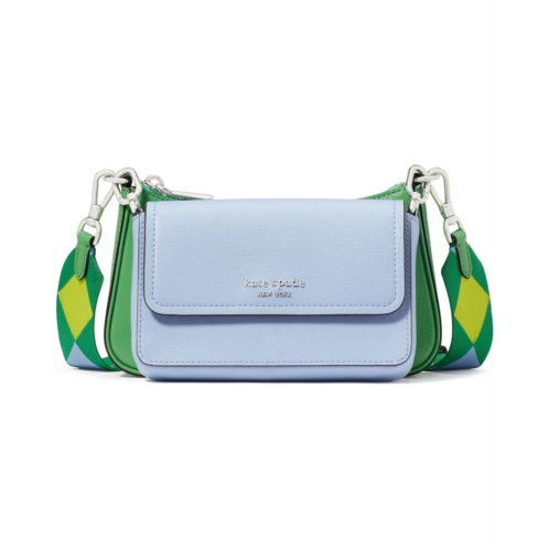 Kate Spade New York Double Up Colorblocked Saffiano Leather Double Up Crossbody
