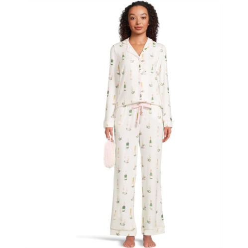P.J. Salvage Womens PJ Salvage Breakfast of Champions Notch Collar PJ Set