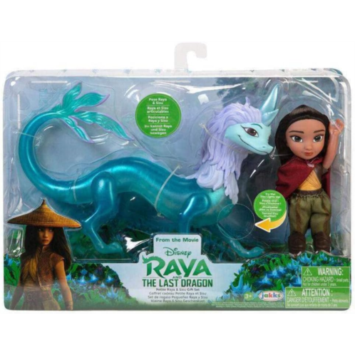 JAKKS Pacific Disney Raya and The Last Dragon 6-Inch Petite Raya Doll and Feature Sisu Dragon Figure Gift Set