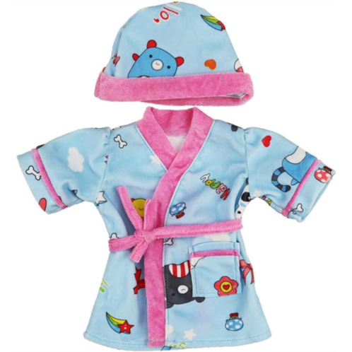 Cndiyald Doll Pajamas Baby Doll Robe Outfits Clothes Warm Wear Set Accessaries with Hat for 18-inch Dolls Ragdoll Clothes