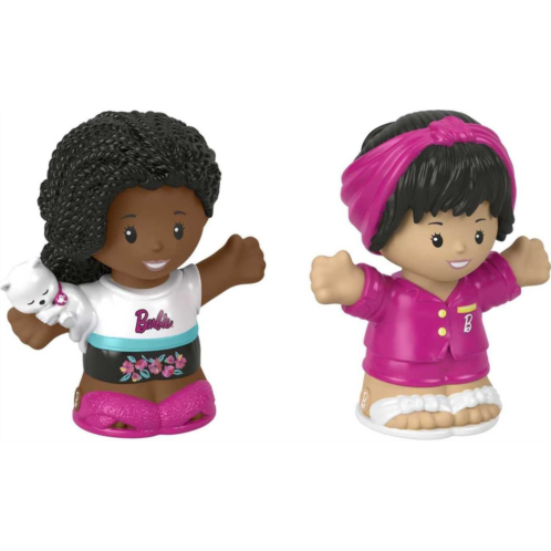 Fisher-Price Little People Barbie Toddler Toys Sleepover Figure Pack, 2 Characters for Pretend Play Ages 18+ Months