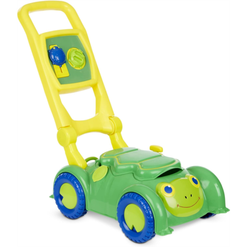 Melissa & Doug Sunny Patch Snappy Turtle Lawn Mower - Pretend Play Toy for Kids - Turtle-Themed Pretend Kids Lawn Mower Developmental Push Toy For Toddlers