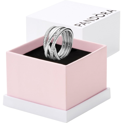 Pandora Sparkling & Polished Lines Entwined Ring - Ring for Women - Gift for Her, With Gift Box