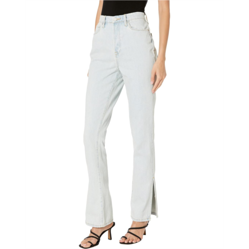 Blank NYC The Cooper Straight Leg Light Wash Five-Pocket Jeans with Slit Detail in Super Power