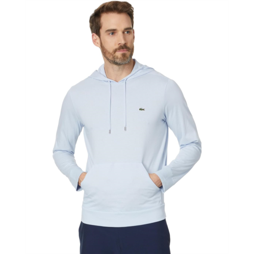 Mens Lacoste Long Sleeve Regular Fit Tee Shirt with Hood and Drawstring