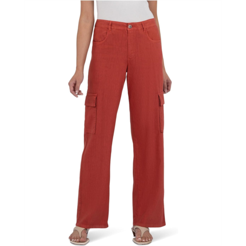 Womens KUT from the Kloth Akia Mid Rise Wide Leg Pants With Cargo Pockets