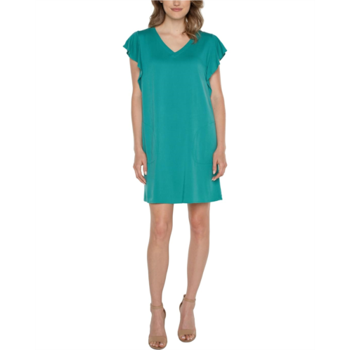 Liverpool Los Angeles Flutter Sleeve Dress