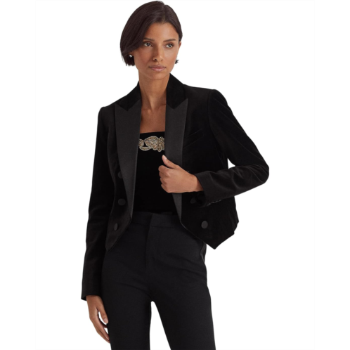 POLO RALPH LAUREN Petite Stretch Velvet Cropped Blazer