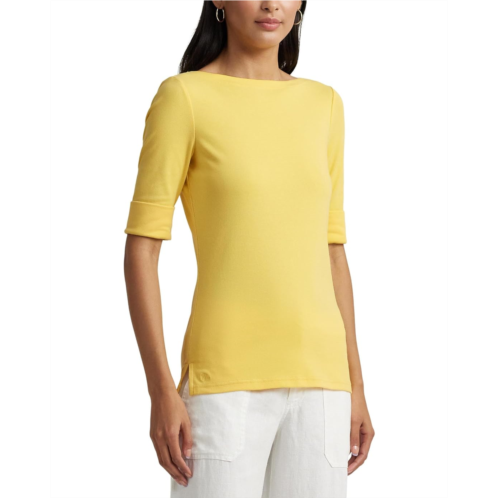 POLO RALPH LAUREN Womens Lauren Ralph Lauren Stretch Cotton Boatneck Tee