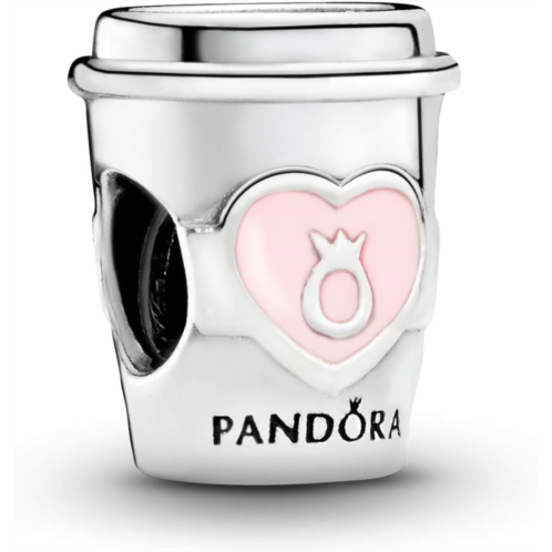 PANDORA Jewelry Take a Break Coffee Cup Charm - Compatible with PANDORA Moments - Sterling Silver Charm - Mothers Day Gift with Gift Box
