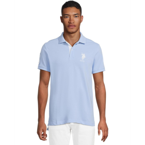 U.S. POLO ASSN. Slim Fit Big Horse Polo with Stripe Collar