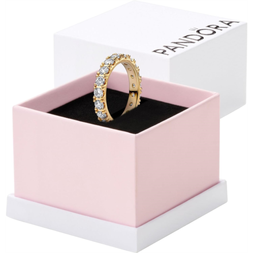 Pandora Sparkling Row Eternity Ring - Hand-Finished Ring for Women - Layering or Stackable Ring - Gift for Her - Clear Cubic Zirconia - With Gift Box