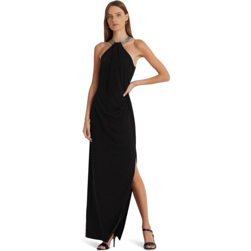 POLO RALPH LAUREN Womens Lauren Ralph Lauren Jersey Halter Gown