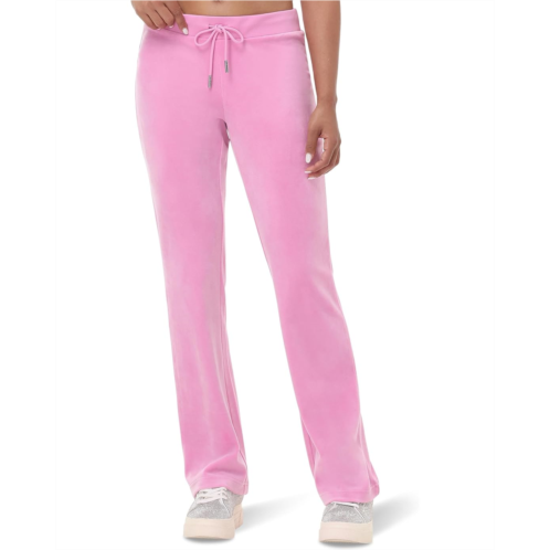 Juicy Couture Rib Waist Velour Pants with Drawcord