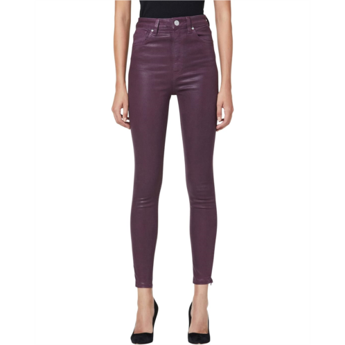 Hudson Jeans Centerfold Ext. High-Rise Super Skinny Ankle in Coated Grape Wine
