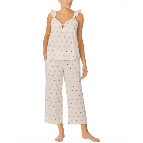 Womens Kate Spade New York Cotton Poplin Tank Cropped PJ Set