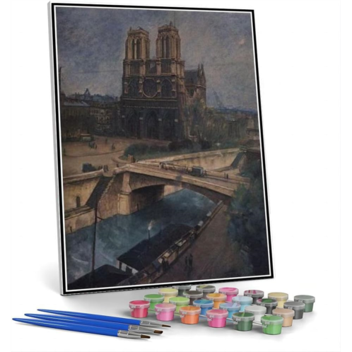 Hhydzq DIY Painting Kits for Adults?Paris Notre Dame Painting by Kuzma Petrov-Vodkin Arts Craft for Home Wall Decor