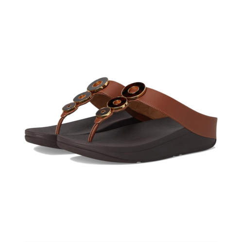 FitFlop Fino Resin-Hoop Leather Toe-Post Sandals