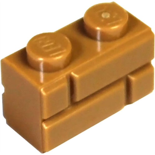 LEGO Parts and Pieces: Sand Orange (Medium Nougat) 1x2 Masonry Profile Brick x100