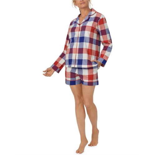 Womens Bedhead PJs Organic Cotton Flannel Long Sleeve Short PJ Set