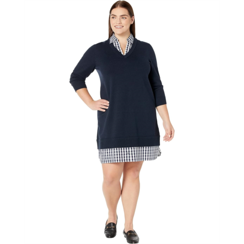 Draper James Plus Size Wool and Cotton Combo Sweaterdress