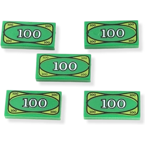 Lego Batman x5 Green Money Tile City $100 Dollar Bill Bank Cash Minifigure New