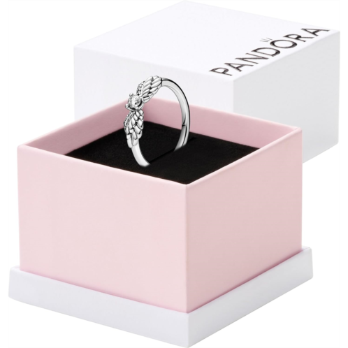 Pandora Sparkling Angel Wings Ring - Sterling Silver Ring for Women - Layering or Stackable Ring - Mothers Day Gift - Sterling Silver with Clear Cubic Zirconia - With Gift Box
