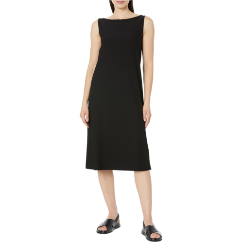 Womens Eileen Fisher Bateau Neck Calf Length Dress