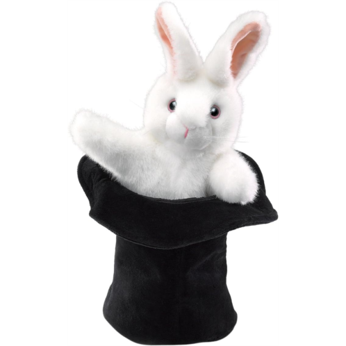 Folkmanis Rabbit In Hat Hand Puppet Black, White, Pink, 1 EA