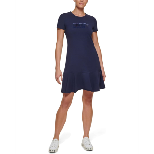 DKNY Short Sleeve Flounce Hem Tee Dress