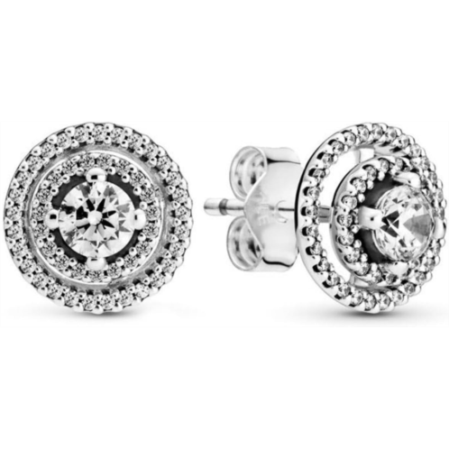 PANDORA Sparkling Double Halo Stud Earrings - Great Gift for Her - Elegant Womens Earrings - Sterling Silver & Cubic Zirconia