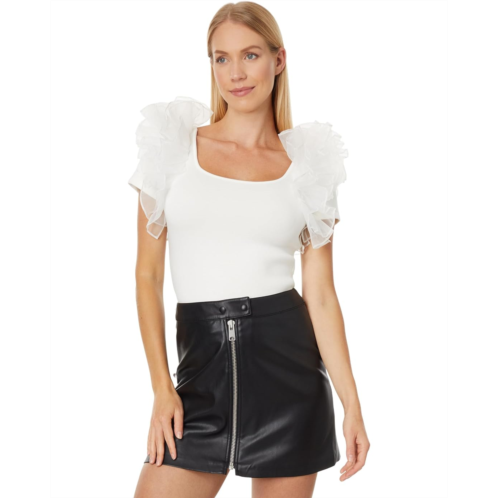 Womens English Factory Contrast Organza Top