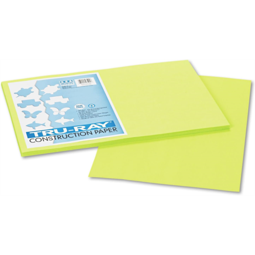 Pacon 103425 Tru-Ray Construction Paper, 76 lbs, 12 x 18, Brilliant Lime, 50 Sheets/Pack