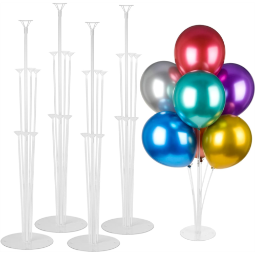 Voircoloria 4 Sets Balloon Stand Kits, Balloon Sticks Holder with Base for Table Graduation Birthday Baby Shower Gender Reveal Party Decorations