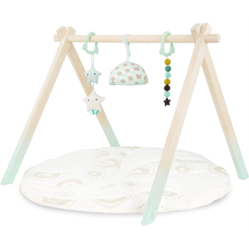 B. toys- B. baby- Wooden Baby Play Gym ? Activity Mat ? Starry Sky ? 3 Hanging Sensory Toys ? Organic Cotton ? Natural Wood ? Babies, Infants
