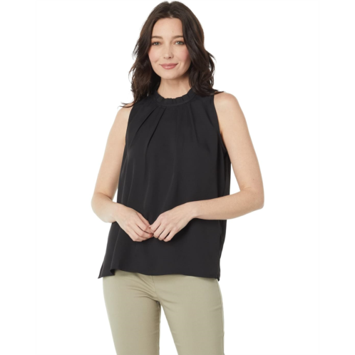 Womens Vince Camuto Sleeveless Pleat Neck Luxe Crepe De Chine Blouse