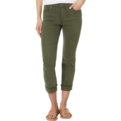 Womens KUT from the Kloth Amy Crop Straight Leg- Roll-Up Frey In Tree