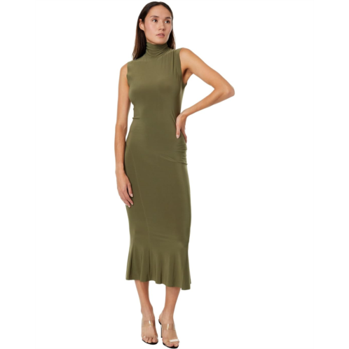 Womens Norma Kamali Sleeveless Turtle Fishtail Dress To Midcalf