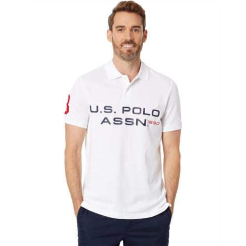 U.S. POLO ASSN. Short Sleeve Printed Chest Pique Polo Shirt